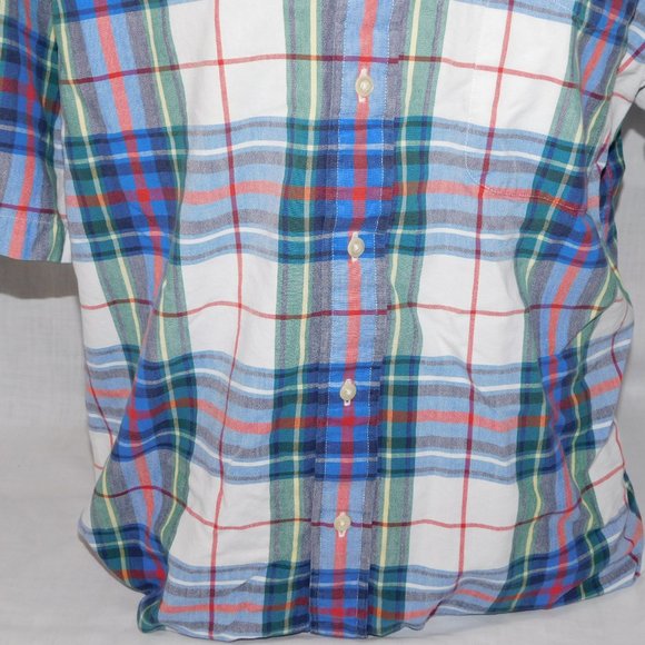 Vintage 90s Tommy Hilfiger Mens L Plaid Button Front Short Sleeve Shirt - Picture 5 of 10